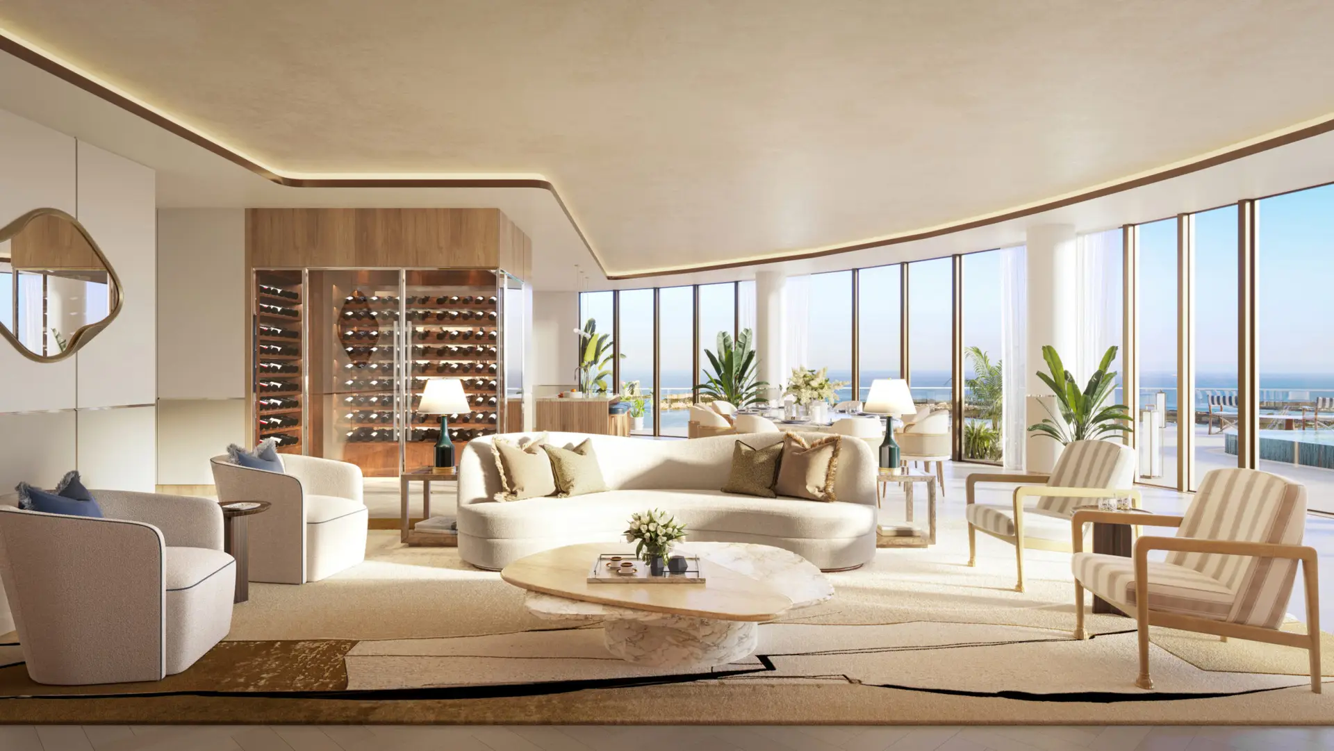 Cipriani penthouse contemporary living space